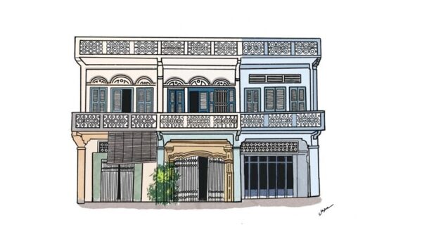Shophouse illustration cut